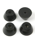 Top Shelf 24 Piece Set Premium Rubber Furniture Chair Leg Protectors With Killer Grip Heavy Duty Floor Glide Pads Super Smooth Ride Anti Scratch Shields 30X19X13Mm, four black rubber glide pads.