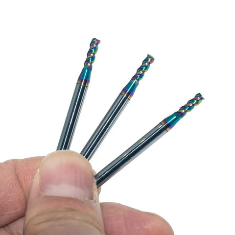3mm Pro Grade Carbide Square End Mill Set For Aluminum And Copper CNC Router Bits 3 Flute HRC 55 50mm Length 4mm Shank DLC Coating