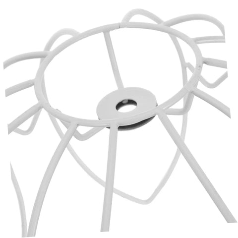 DIY Flower Wire Light Cage Frame For Pendant Lamps Built From Heavy Duty Iron with a matte white finish viewed from above.