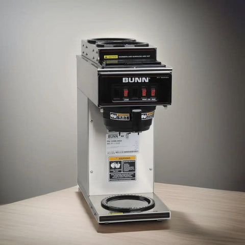 Pourover Commercial Coffee Brewer With One Lower And Two Upper Warmers Stainless Steel Build Portable No Fuss Setup Brews Up To 3.8 Gal Per Hour 60.5 Cups SplashGard Funnel Deliming Spring Included