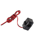 Straight Up Dead On Miniature Split Ferrite Clamp Current Sensor 50A To 200A Range black sensor with low resistance leads.