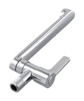 Cold Only Wall Mounted Faucet, Extended Reach 304 Stainless Steel Rotatable Kitchen Sink Tap with Single Lever for Mop Pool(20cm) close-up view.