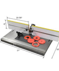 Dead Simple Cast Iron Router Table Extension With Aluminum Plate And Fence, 27x16 inch, for table saw upgrades.