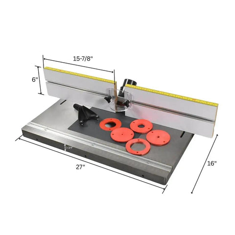 Dead Simple Cast Iron Router Table Extension With Aluminum Plate And Fence, 27x16 inch, for table saw upgrades.