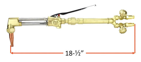 Heavy Duty Oxy-Fuel Torch Replacement Kit For Victor Series 300, 18.5 inch brass torch handle with check valves, acetylene ready.