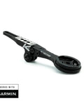 Integrated Handlebar System Bicycle Computer Mount For Garmin And Wahoo GPS Devices Black with quick release design.