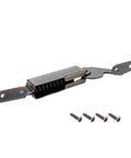 Heavy Duty Spring Lid Support Hinges Swaps Right In For Quick Cabinet Lifts with screws shown, size 161x15x41mm, tough iron material.