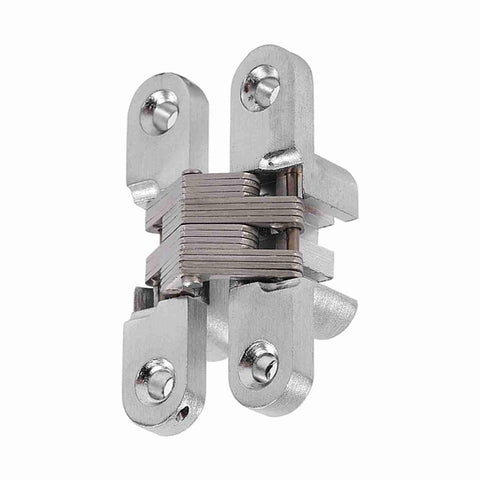 180 Degree Zinc Alloy Invisible Folding Door Hinges For Cabinets And Sliding Doors Rustproof Stainless Steel Cross Hidden Hinges