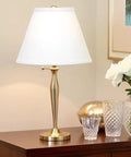 White Empire Lamp Shade With Brass Spider Fitter For Harp Attachment, 7 In Top, 13 In Bottom, 9.5 In Slant Height, Linen Gingham Pattern