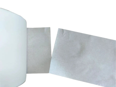 Heavy Duty Industrial Cleanroom Wipes, Lint Free Cellulose Polyester Blend Shop Rags For Nitty Gritty Grease And Oil Cleanup, 8X12 Inch Rolls Of 500 Pro Grade Workhorse Sheets displayed in a roll.