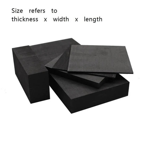 Graphite Block With Glossy Exterior For Electrodes And Sintering Applications Square Plate 20x50x50mm One Piece displayed at angles