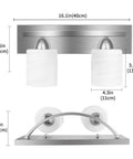 Three Light Bathroom Vanity Light Fixture With Brushed Nickel Finish And White Frosted Glass Includes Five Piece All In One Bath Set