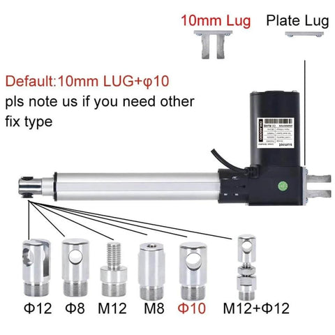 Beefy 100Mm Stroke Electric Linear Actuator With Position Feedback, 12V And 24V Operation, 2000N Push Force, multiple fix types