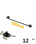 Hook and Eye Latch for Gate Cabin Cabinet Door Window with Mounting Screws, 300mm black steel latch for doors and windows.