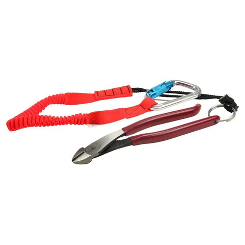 9 Inch High Leverage Diagonal Cutting Pliers With Split Ring Tether For Fall Protection Ironworker Grade Power Induction Hardened Knives