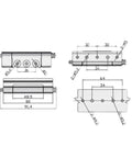 Technical drawing of Heavy Duty Stainless Steel Self Closing Reversible Door Hinge Engineered For Flawless Cabinet Glides.