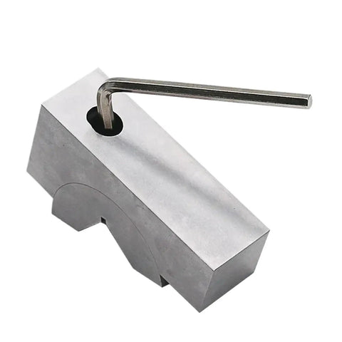 Heavy Duty Adjustable Angle V Block For Milling Precision 90 Deg With 0-60 Deg Vice Grip Hold Clamp, made from high hardness steel, top view.