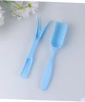 12 Piece Mini Succulent Gardening Tool Set Portable Plastic Tools For Indoor Bonsai Plant Care And Flower Pot Maintenance Light Blue For Home And Store Use Great For DIYers And Weekend Garden Warriors, sky-blue plastic trowel and fork
