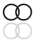 4 Pack Kitchen Sink Gasket Set With 3.5 Inch Drain Seals, 2 Rubber Washers And 2 Paper Washers For One Half And Three Compartment Sinks, Putty-Free, No Plumber Putty Needed, Easy DIY Install And Leakproof Seal black and white washers
