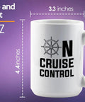 White 15oz Coffee Mug For Boat Lovers On Cruise Control Anchor Sail Yachting Boaters Travelers Gift For Sea Lovers Morning Coffee
