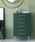 Dresser with Ten Pack 3 Inch Acrylic Drawer Pulls Gold Cabinet Handles Clear Glass Hardware for Makeovers and Upcycle Projects