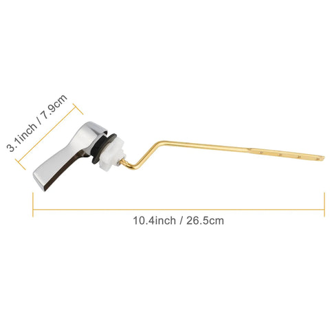Universal Side Mount Toilet Handle Replacement Kit With Brass Flush Lever And Stainless Steel Flapper Chains, Chrome Finish, Fits Most Toilets, Adjustable Length For Easy Install, Durable Metal Construction