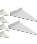 Built Tough Hidden Shelf Brackets For Floating Walls, Heavy Duty Triangle Support, Rust Proof White Steel Plate, 5.5 Inch