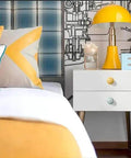 Totally Fresh Ceramic Ball Cabinet Knob Lemon Yellow Single Hole Drawer Pull For Bedroom Dresser And Kitchen Cupboard Lowkey Perfect Hardware Upgrade That Hits Different on white nightstand.
