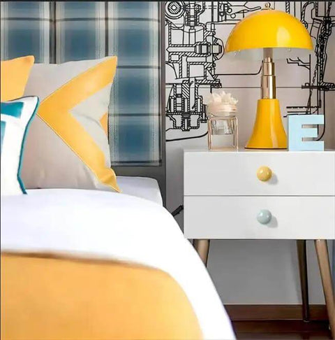 Totally Fresh Ceramic Ball Cabinet Knob Lemon Yellow Single Hole Drawer Pull For Bedroom Dresser And Kitchen Cupboard Lowkey Perfect Hardware Upgrade That Hits Different on white nightstand.