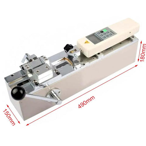 Display Force Gauge 500N Manual Horizontal Digital Push Pull Meter Tensile Tester With Test Bench 110V For Lab Workshop And Production Lines Workhorse 1000N Rated Frame With High Accuracy Sensors, 490mm bench
