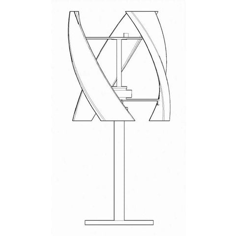 Detailed diagram of the Powerful 10000W Wind Turbine Generator With Quiet Operation And Low Wind Start, durable white unit with maglev coreless design.