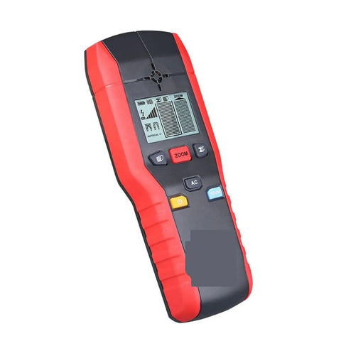 Professional Heavy Duty Wall Scanner And Stud Finder With Hella Precise Lcd Display And Auto Shut Off For Fast Ac Cord Pipe Cable Detection Portable Home Project Badass Gear, side view with LCD display and controls.