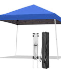 Pop Up Canopy Tent 10x10 Ft With Slant Leg Frame, No Hassle Setup Gazebo Shelter For Patio Deck Garden And Beach, Includes 8x8 Ft Cover And Carry Bag, Blue