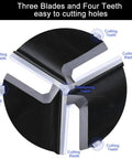 Detailed view of Straight Shooting Carbide Forstner Drill Bit 2-3/8 Inch Hex Shank showing three blades and four teeth for precise cutting.