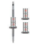 DFU4005 Heavy-Duty Workhorse Ball Screw Shaft Assembly 40mm Diameter 1000mm Length Precision Carbon Steel with nuts and couplers.