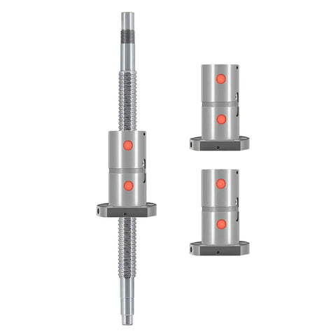 DFU4005 Heavy-Duty Workhorse Ball Screw Shaft Assembly 40mm Diameter 1000mm Length Precision Carbon Steel with nuts and couplers.