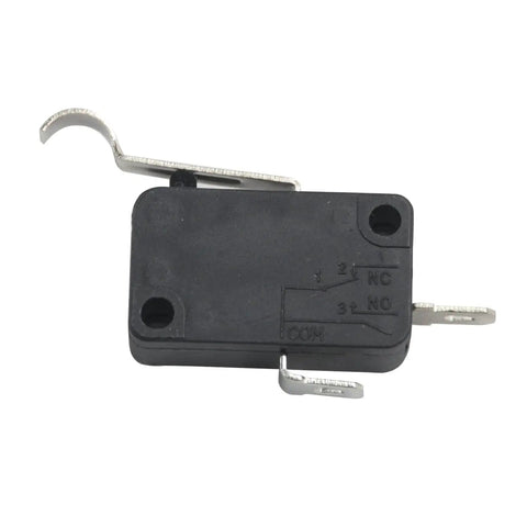No Sweat Setup 4 Piece Golf Cart Micro Switch Kit 2 Pin And 3 Pin Terminals, black micro switch with metal actuator.