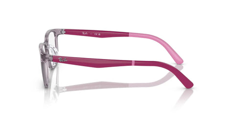 Side view of Tween Prescription Eyewear Frames Transparent Pink, XX Small Fit With 110mm Hinge To Hinge, lightweight junior glasses.