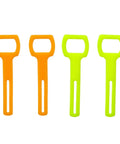 4 Piece Silicone Mouthpieces And Octopus Regulator Holder Straps For Scuba Diving in fluorescent yellow and orange colors