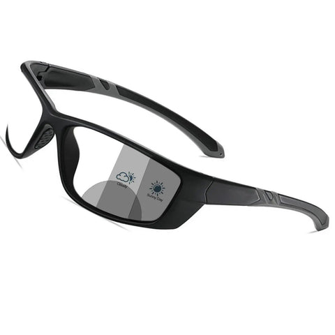 Photochromic Bifocal Reading Glasses For Men And Women, Wraparound Safety Glasses With Readers, Transition Gray Lenses, F27