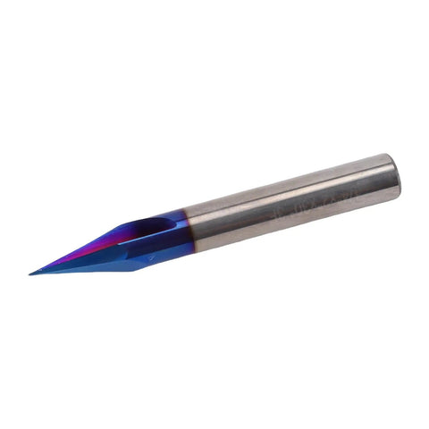 Durable Nano Coated 3 Flute Carbide V Groove Router Bit With 1/4 Inch Shank And 30 Degree Angle for high precision cuts.