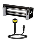 10,000-Lb Truck And SUV Winch Kit With Remote Control For Easy Recovery, roller fairlead and remote cables
