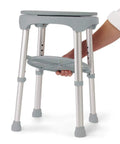 Built To Last Durable Aluminum Round Swivel Shower Stool With Slip Resistant Feet Height Adjustable From 13.75 To 20.5 Inches Gray Seat