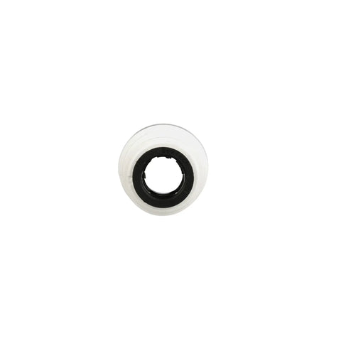 AquaLock One Half Inch CTS To Three Eighths Inch OD Reducing Union Coupling With O Ring Lead Free Polysulfone Quick Push To Connect Tool Free Installation For Copper CPVC PEX And CTS Tubing front view