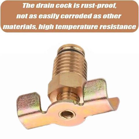 Two Pack One Quarter Inch Brass Air Hose Fittings With Blowdown Drain Valve And Handle NPT Male External Drain Cock