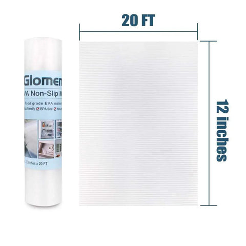 Heavy Duty No Slip Shelf Liner Washable Oil Proof Ribbed Drawer Mat Countertop Protector Fridge Pad Zero Sweat Non Stick Backing Solid Grip 12 By 20 Feet