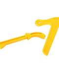 Two Pack Yellow Plastic Push Sticks for Safe Woodworking Ergonomic Handle Durable Push Blocks for Router Table Shaper Band Saw and Table Saw Ideal for Narrow Pieces and Precise Cuts showing ergonomic design and bright color