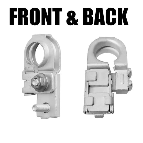 Front and back view of Top Post Positive Battery Terminal Connector for G80 G90 2015-2020 and Rio 2015-2020.