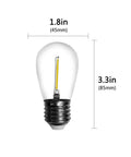 LED String Light Bulbs 1W Shatterproof Waterproof E26 Base Edison Bulbs Daylight White 6000K 150 Lumen Energy Efficient