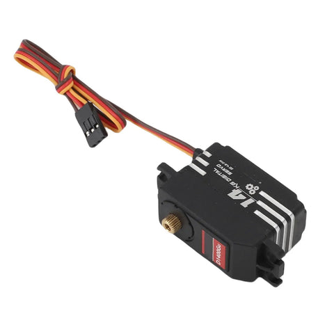 Heavy Duty Digital Servo Motor Packing Big Time 14 Kg Torque For Quick Response Rc Cars Boats And Robot Projects Featuring Dead Straight Accuracy And Rocksteady Reliability One Piece with wire connectors.